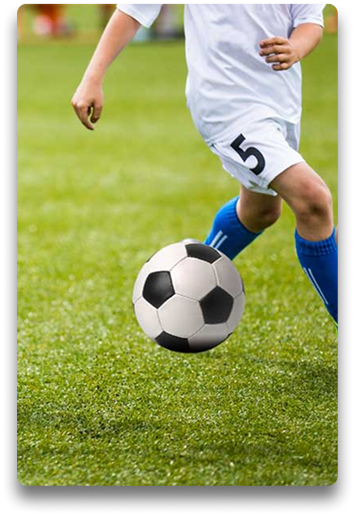 Player kicking ball